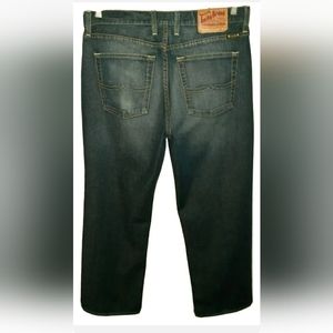 Mens 34S 34X30 Lucky Brand STRETCH Classic Fit Dark Wash Denim Blue Jeans